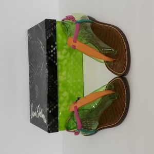 Brand New Sam Edelman Gigi Sandals Tang/Pink/Tur SZ 8.5M (Discontinued Color)